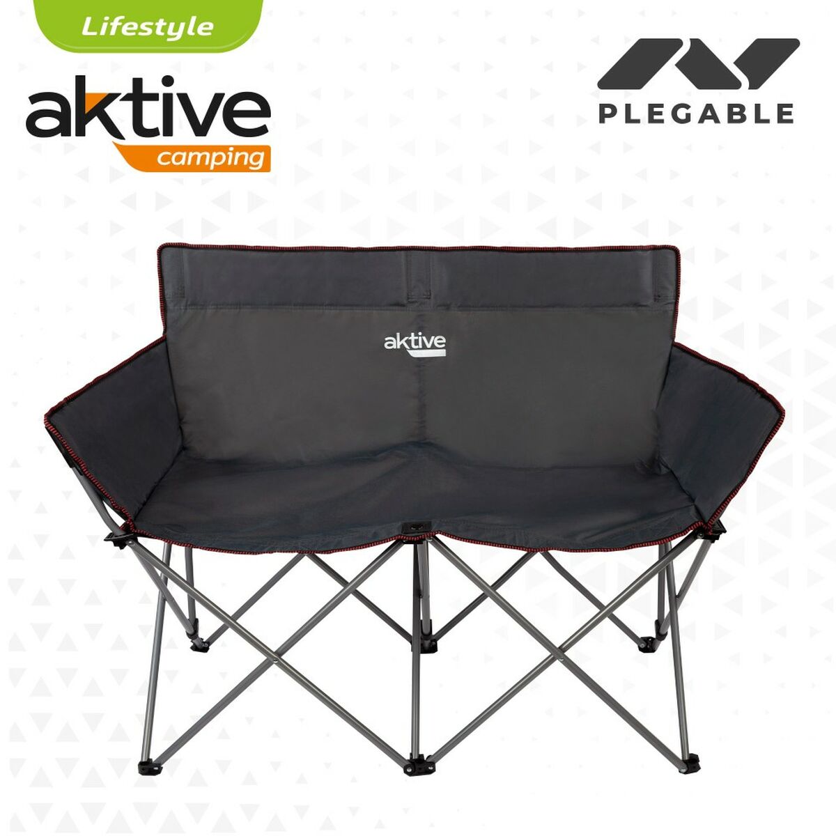 2-mans soffa Aktive Svart Hopfällbar 107 x 88 x 63 cm (set om 2st) finns hos Aktivcamping