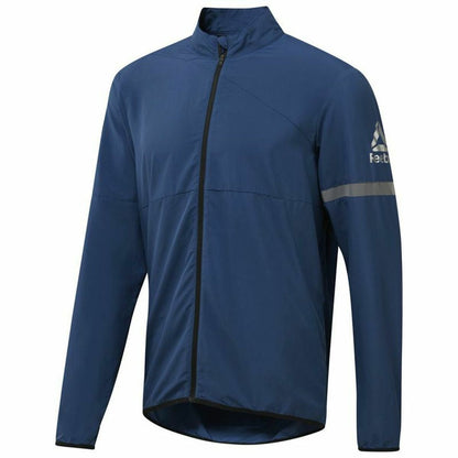 Men's Reebok Run Woven Training Jacket Dark Blue