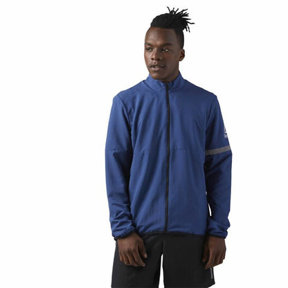 Men's Reebok Run Woven Training Jacket Dark Blue