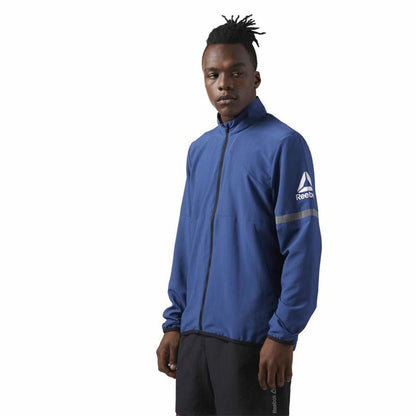 Men's Reebok Run Woven Training Jacket Dark Blue