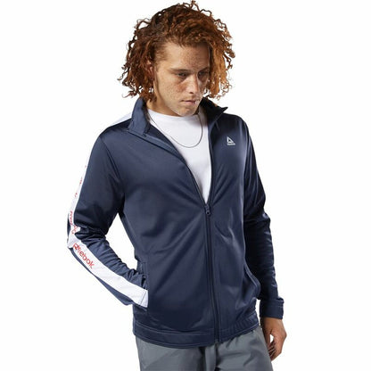 Men's Reebok Essentials Linear Logo Training Jacket Dark Blue