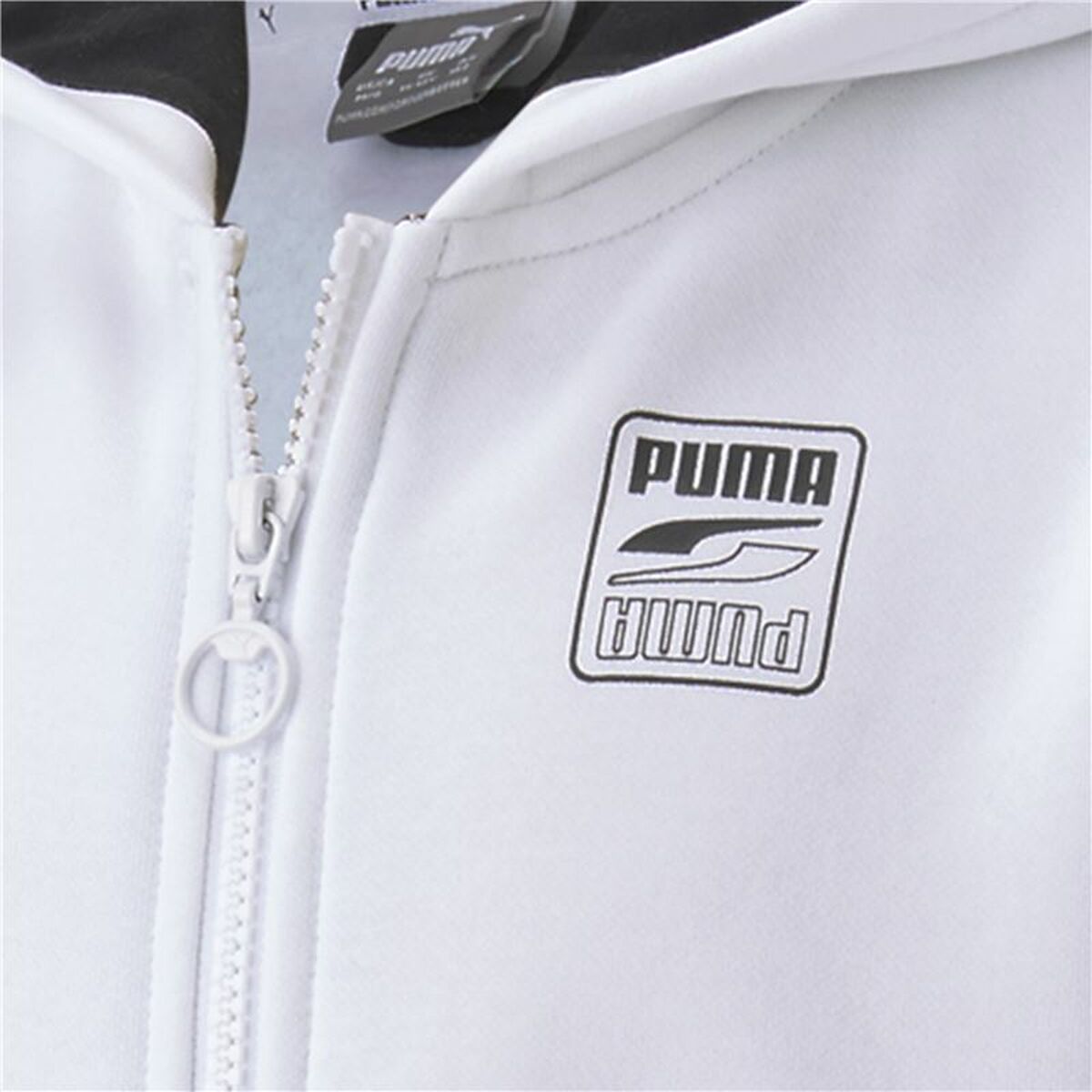 Sports jacket, Kids Rebel Puma Block Full-Zip Hoodie White