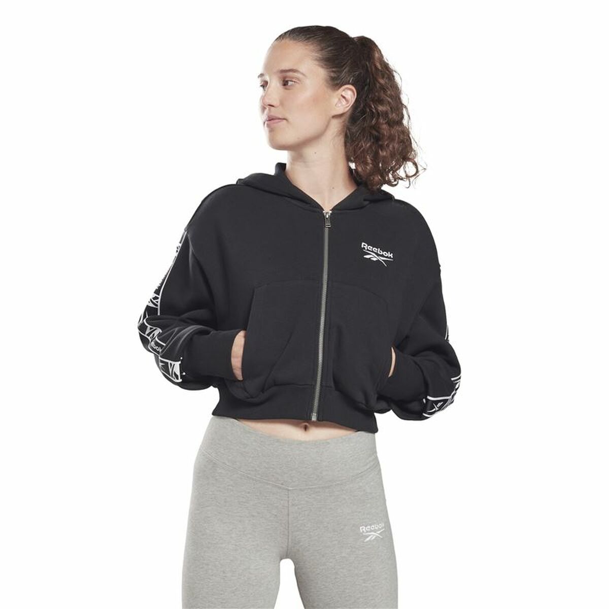 Sports jacket, Women's Reebok Tape Pack Full Zip Black