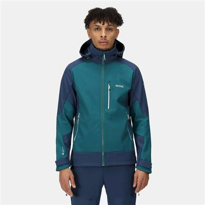 Men's Regatta Hewitts VII Blue Green Hooded Training Jacket