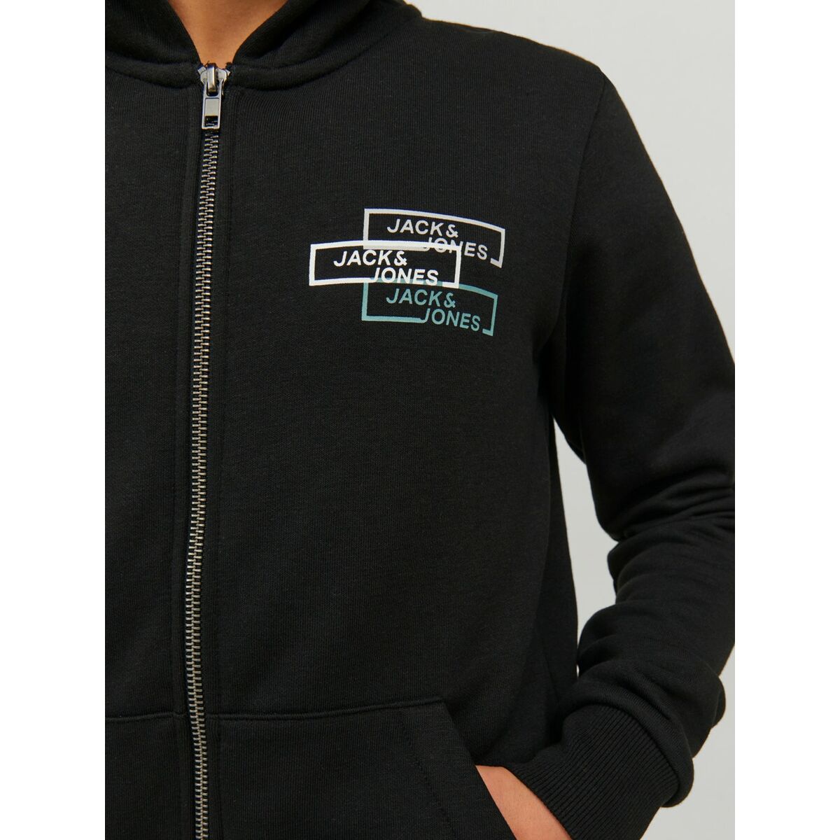 Sweatshirt with hood Unisex Jack &amp; Jones JCOSPACE LOGO SWEAT 12221210 Black