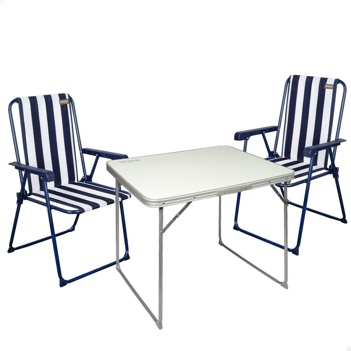 Table group with 2 chairs Aktive Foldable Camping