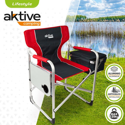 Hopfällbar campingstol Aktive Grå Röd 61 x 92 x 52 cm (2 antal) finns hos Aktivcamping