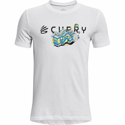 T-shirt med kortärm Barn Under Armour Curry Trolly Vit