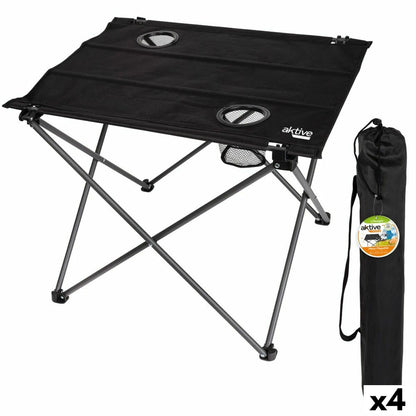 Folding table Aktive Black Textile 61 x 51 x 50 cm (4 pieces)