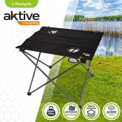 Folding table Aktive Black Textile 61 x 51 x 50 cm (4 pieces)