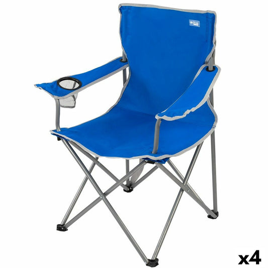 Folding camping chair Aktive Blue 45 x 82 x 47 cm (4 pieces)