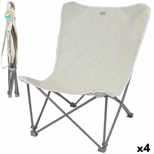 Folding camping chair Aktive Beige 78 x 90 x 76 cm (4 pieces)