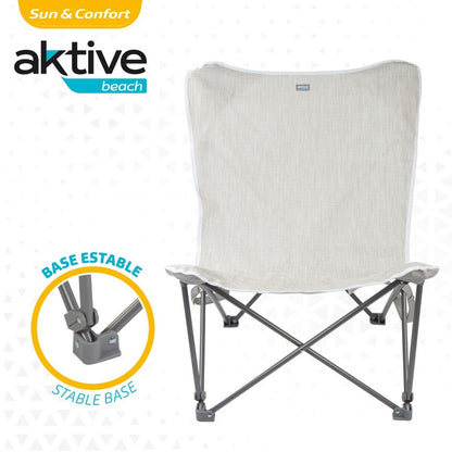 Folding camping chair Aktive Beige 78 x 90 x 76 cm (4 pieces)